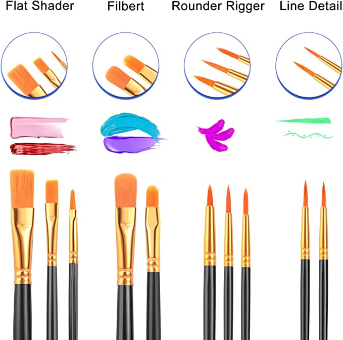 10 pcs Artist Brushes Set