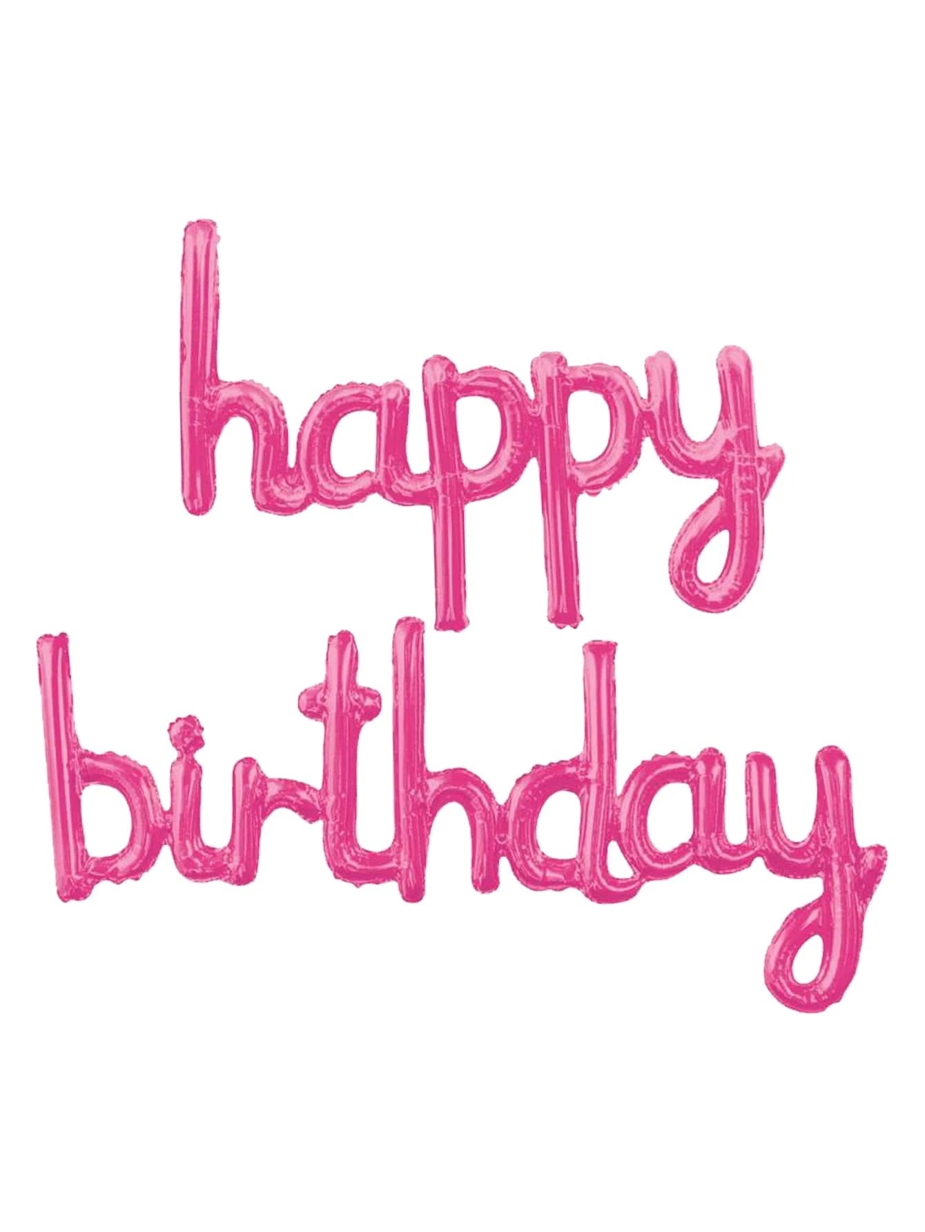 Cursive Happy Birthday Balloon Set