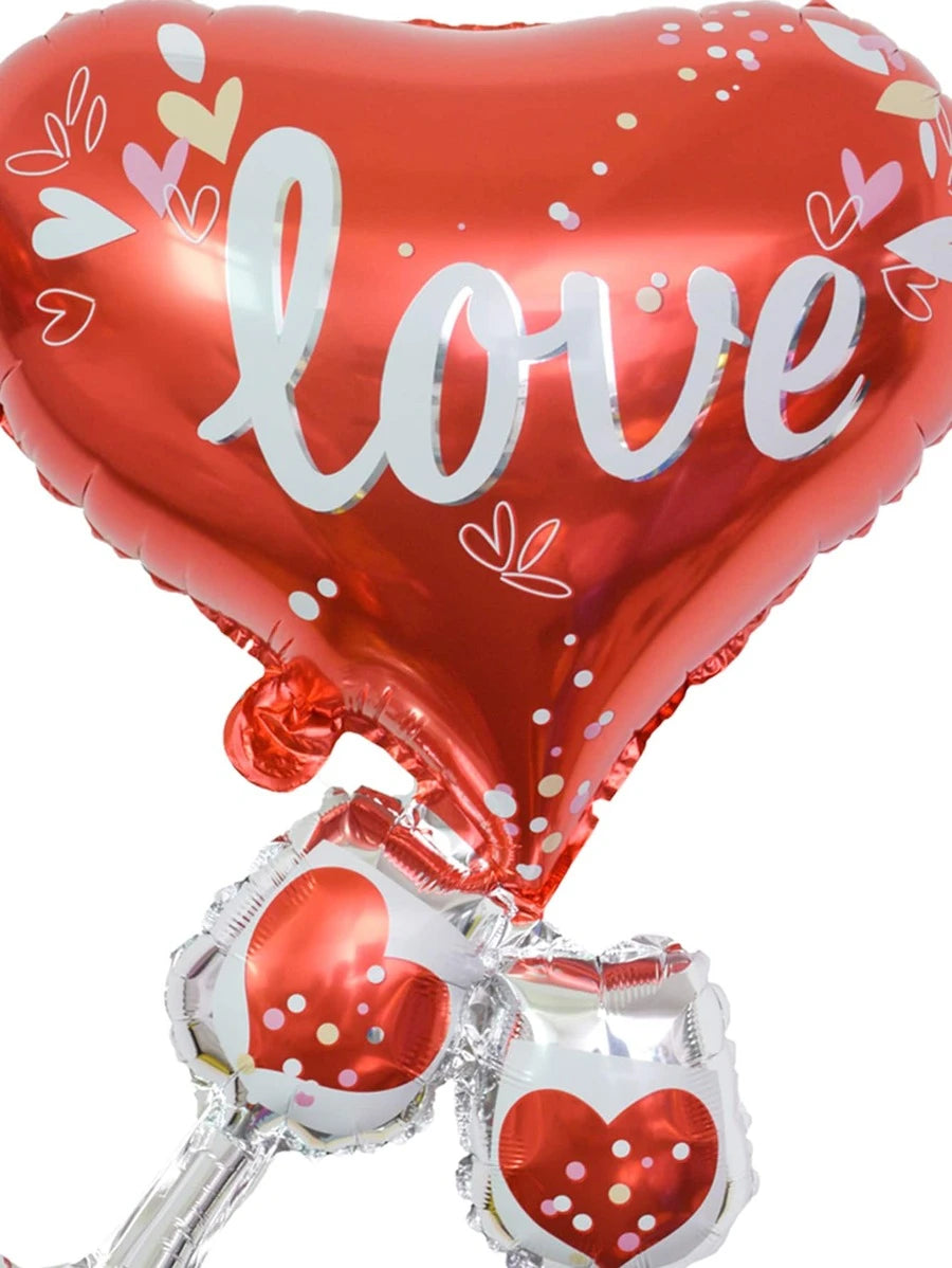 1pc Valentine's Day Heart and Wine Glasses Balloon
