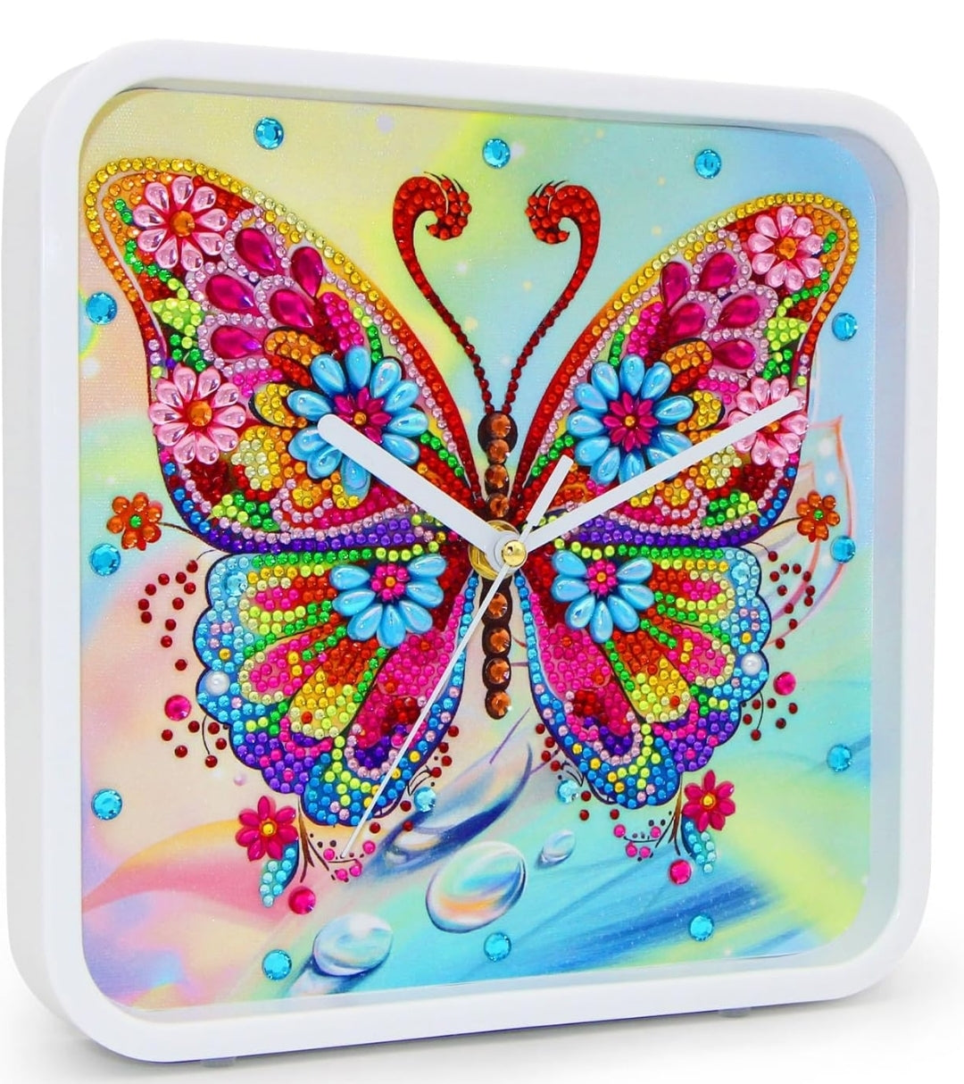 Diamond Painting Butterfly Clock